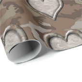 Desert Camouflage Heart Cadeaupapier (Rol Hoek)