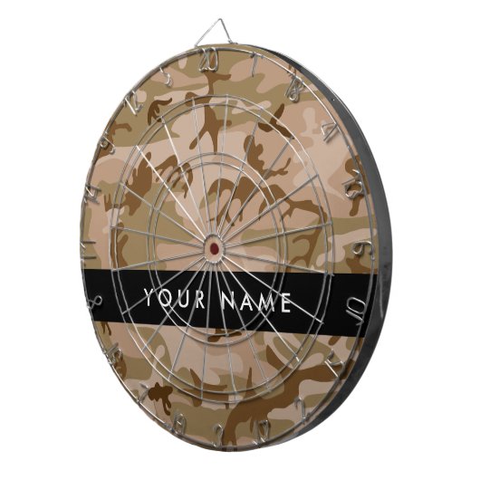 Desert Camouflage Patroon, uw naam, personaliseren Dartbord (Voorkant Rechts)