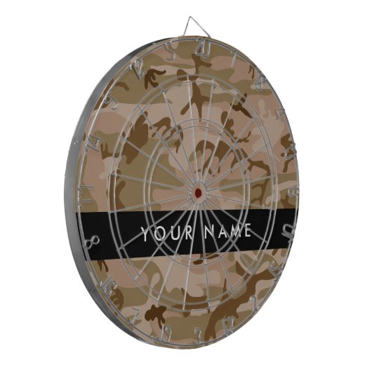 Desert Camouflage Patroon, uw naam, personaliseren Dartbord (Voorkant Links)