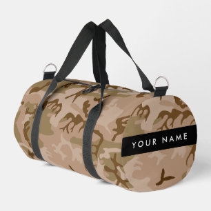 Desert Camouflage Patroon, uw naam, personaliseren Plunjezak