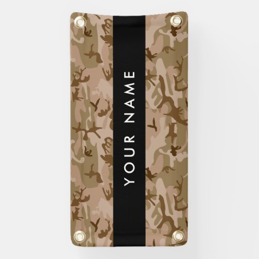 Desert Camouflage Patroon, uw naam, personaliseren Spandoek (Verticaal)