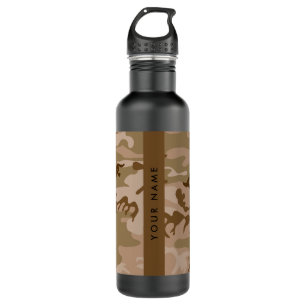 Desert Camouflage Patroon, uw naam, personaliseren Waterfles