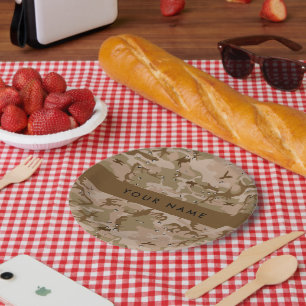 Desert Camouflage Pebbles, Jouw naam, personaliser Papieren Bordje