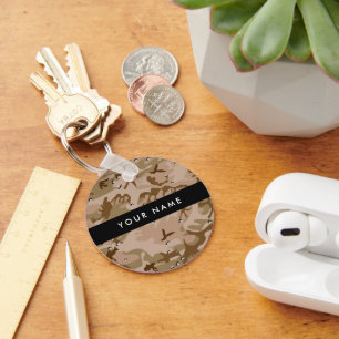 Desert Camouflage Pebbles, Jouw naam, personaliser Sleutelhanger