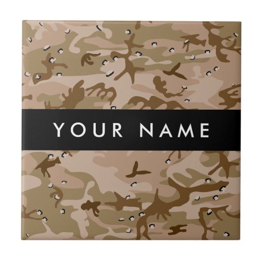 Desert Camouflage Pebbles, Jouw naam, personaliser Tegeltje (Voorkant)