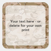 Desert Camouflage Pebbles, leger, leger Vierkante Sticker (Voorkant)