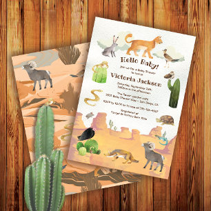 Desert Canyon Animals Baby shower Kaart