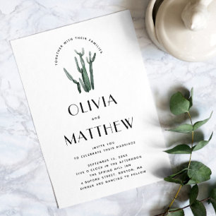 Desert Chic Cactus bruiloft met foto en QR-code Kaart
