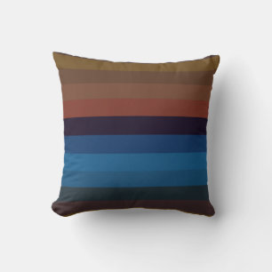 Desert Coast Strepen Terracotta, Denimblauw Kussen