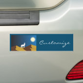 Desert Coyote Howling Full Moon Thunder_Cove Bumpersticker (Op auto)