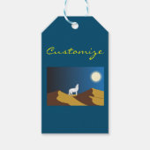 Desert Coyote Howling Full Moon Thunder_Cove Cadeaulabel (Voorkant)