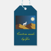 Desert Coyote Howling Full Moon Thunder_Cove Cadeaulabel (Achterkant)
