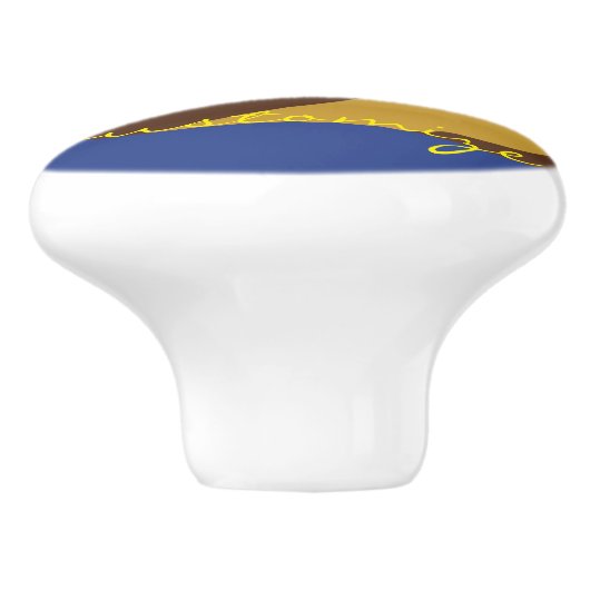 Desert Coyote Howling Full Moon Thunder_Cove Keramische Knop (Zijkant)