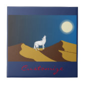 Desert Coyote Howling Full Moon Thunder_Cove Tegeltje (Voorkant)