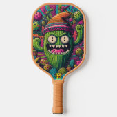 Desert Dandy: Een levendige cactus met een stijlvo Pickleball Paddle (Achterkant)