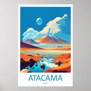 Désert d'Atacama Chili Affiche de voyage Vintage S