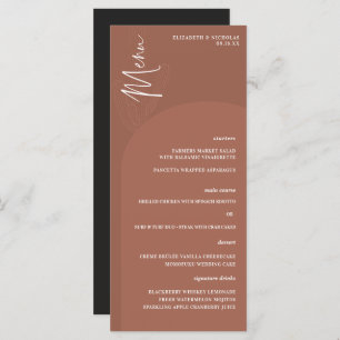 Désert de Boho moderne Menu Mariage de script sim