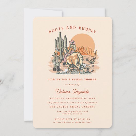 Désert de l'Ouest | Invitation de douche nuptiale (Devant)