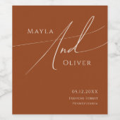 Désert de Whimsical | Étiquette de vin Mariage en (Étiquettes simples)