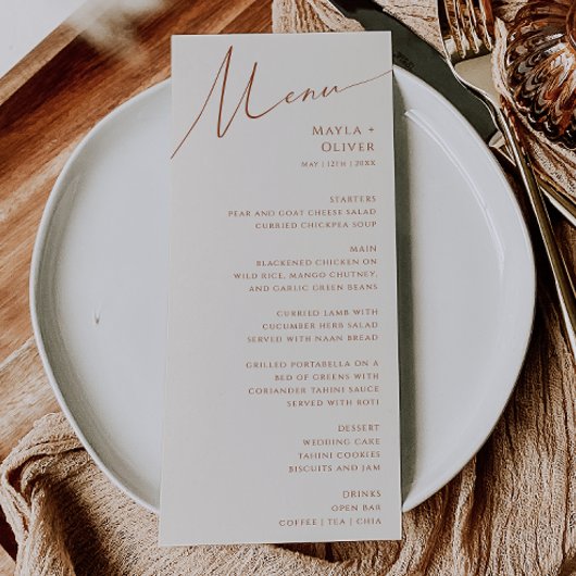Désert de Whimsical | Menu Dîner Mariage Beige