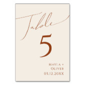 Désert de Whimsical | Numéro de table beige (Dos)