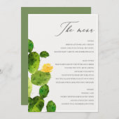 DÉSERT D'EAU VERTE MENU DE FLEURS CACTUS (Devant / Derrière)