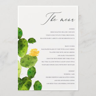 DÉSERT D'EAU VERTE MENU DE FLEURS CACTUS