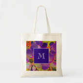 Desert Digital Cactus Monogram Paars gepersonalise Tote Bag (Voorkant)