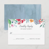 Desert Dream | Boho Waterverf Floral Wedding RSVP Kaartje (Voorkant / Achterkant)