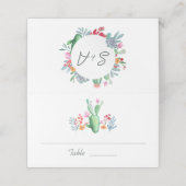 Desert Dream Cactus Bloemenkrans Monogram Bruiloft (Buitenkant ongevouwen)