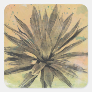 Desert Dreams   Groen Plant Vierkante Sticker