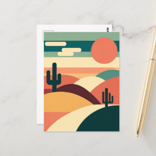 Desert Dusk Abstract Briefkaart