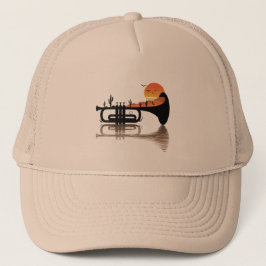 "Desert Echoes – Trumpet Sunset Surrealism" Trucker Pet