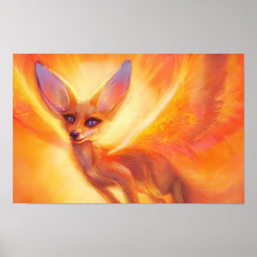 Desert Ember – Radiant Fox Art Poster (Devant)