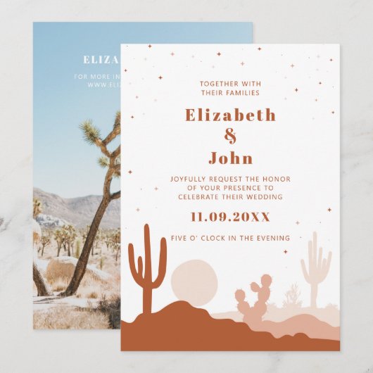 DESERT Faire-part de mariage (Devant / Derrière)