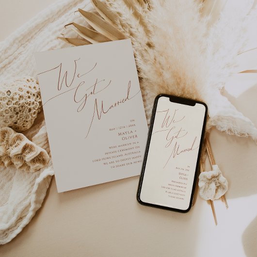 Désert fantaisiste | Faire-part de mariage beige é