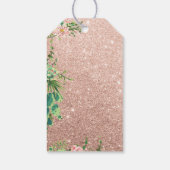 Desert Flower & Roos Gold Glitter Bedankt Cadeaulabel (Achterkant)