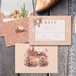 Desert Flowers Western Wedding Response RSVP Card Kaartje