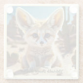 "Desert Fox Graphic" Glazen Onderzetter (Achterkant)