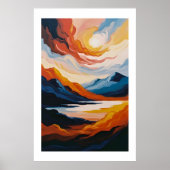 Desert-geïnspireerde Abstracte landschapskunst Poster (Voorkant)