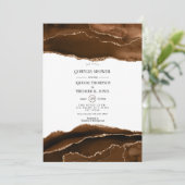 Desert Gold Waterverf Agate Couples Shower Kaart (Staand voorkant)