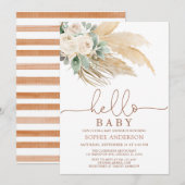 Desert Greenery Boho Pampas Grass Baby shower Kaart (Voorkant / Achterkant)