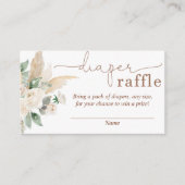 Desert Greenery Pampas Grass Diaper Raffle Card Informatiekaartje (Voorkant)