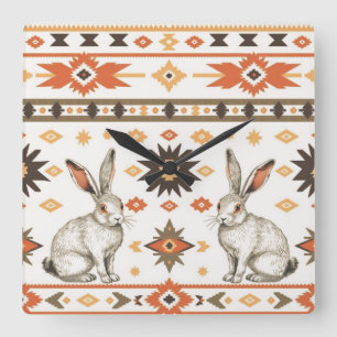 Desert Hares Vierkante Klok