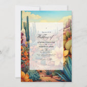 Desert Hues Floral Faire-part de mariage (Devant)
