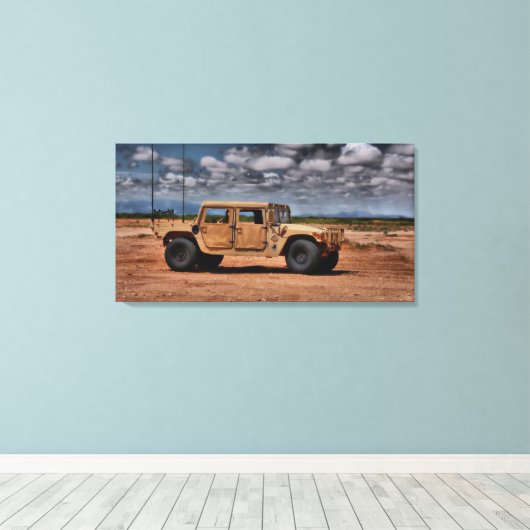 Desert Humvee - Fine Art Canvas Print (Insitu (Houten vloer))
