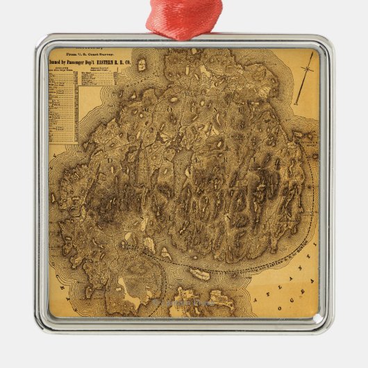 Desert IslandPanoramaMap Metalen Ornament (Voorkant)