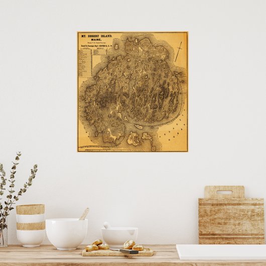 Desert IslandPanoramaMap Poster (Keuken)