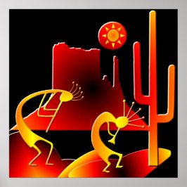 Desert Kokopelli Poster