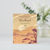 Desert landschap retro budget bruiloft uitnodiging (Staand voorkant)